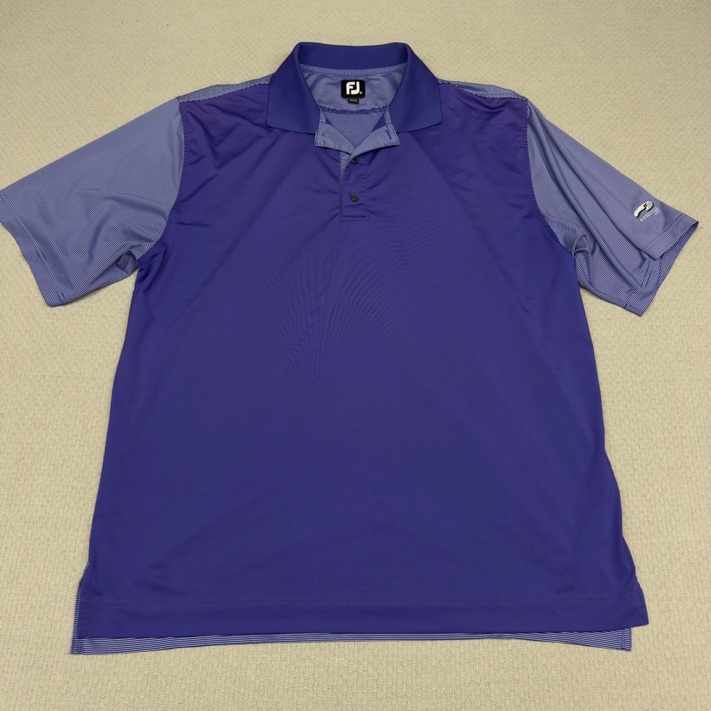 Footjoy Polo Shirt Mens XL Purple Two Tone  Performance Creekside Golf Casual
